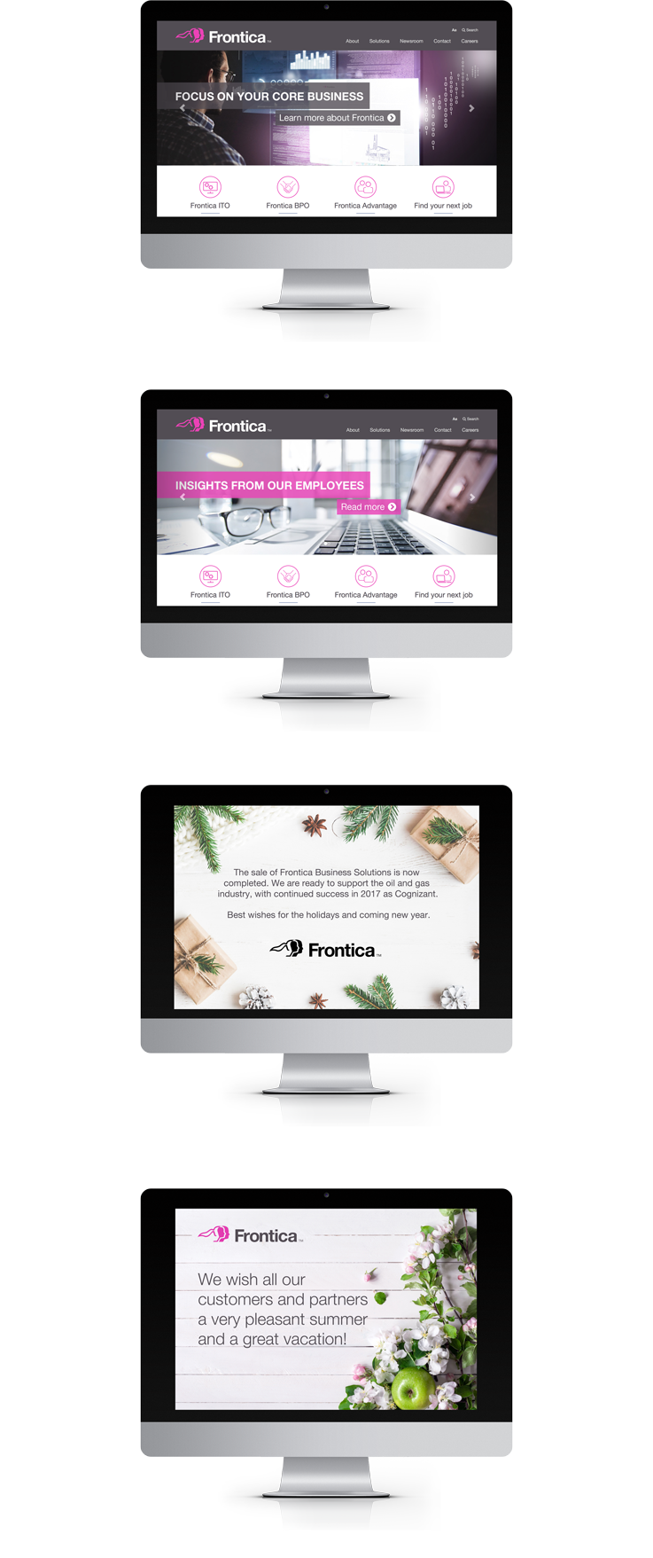 business bannere prosjekt mockup, sommer mockup for ansatte digitalkort, Frontica iMac mockup, banner mockup, business banners project mockup, Holiday mockup card for print, summer mockup for employees digital card